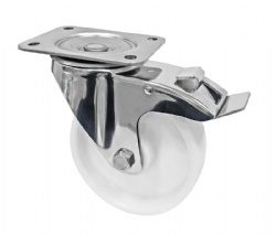 Heavy Duty Casters Stainless Steel Caster 125mm/150mm/200mm Nylon Casters with Brake 200-400kgs Loading Capacity European L1 Series SUS304