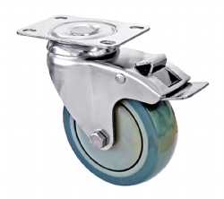 Stainless Steel Caster 3/4/5 inch PU Brake Casters American 2 Series SUS304