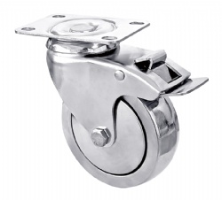 Heavy Duty Casters Pure Stainless Steel Caster 3/4/5 inch Brake Casters American 2 Series SUS304