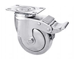 Heavy Duty Casters Pure Stainless Steel Caster 3/4/5 inch BRAKE Casters American 2 Series SUS304