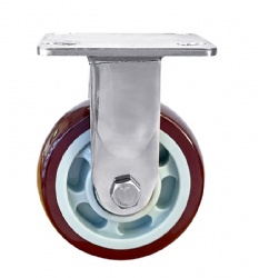 Heavy Duty Casters Stainless Steel Caster 4/5/6/8 inch Rigid Red PU Casters American 4 Series SUS304