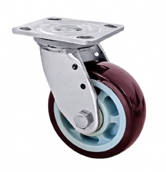 Heavy Duty Casters Stainless Steel Caster 4/5/6/8 inch Swivel Red PU Casters American 4 Series SUS304