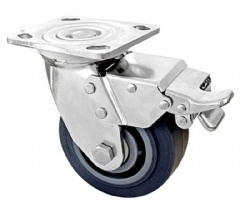 Heavy Duty Casters Stainless Steel Caster 4/5/6/8 inch TPR Casters with Brake American 4 Series SUS304