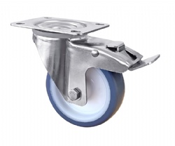 Medium Duty Casters Casters Stainless Steel Caster 80mm/100mm/125mm TPR Casters with Brake European L Series SUS304