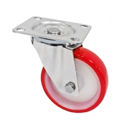 Medium Duty Casters Casters Stainless Steel Caster 80mm/100mm/125mm Swivel Red PU Casters European L Series SUS304