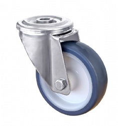 Medium Duty Casters Top Hole Casters Stainless Steel Caster 80mm/100mm/125mm Swivel TPR Casters European L Series SUS304