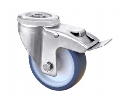 Medium Duty Casters Top Hole Casters Stainless Steel Caster 80mm/100mm/125mm TPR Casters with Brake European L Series SUS304